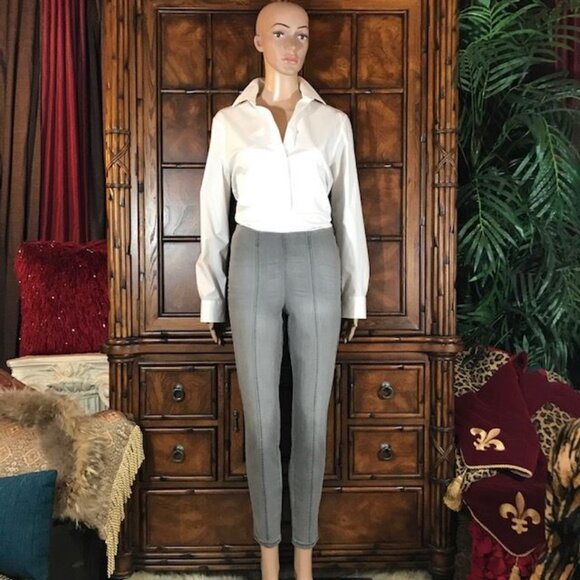 NWOT Motto Silver Gray Hollywood Waist Top Seamed Stretch Ankle Jean - Picture 3 of 10